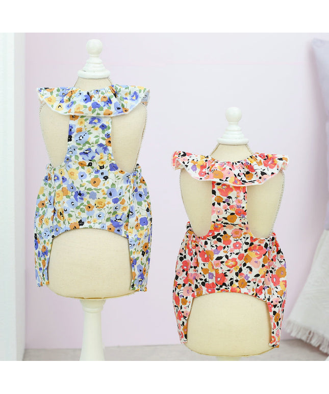 Princess Style Floral Spring and Summer Dog Dress