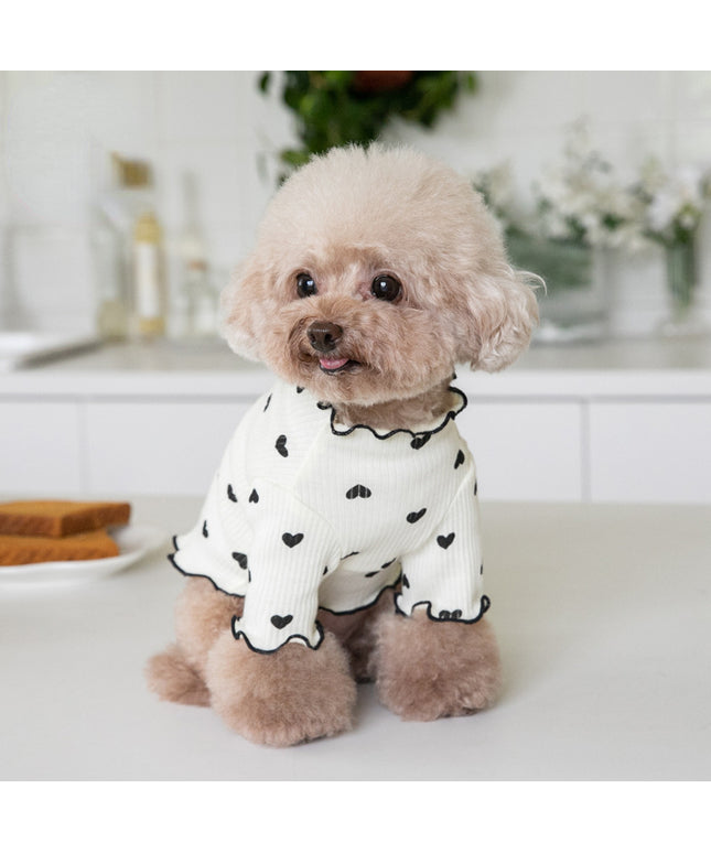 Heart Print Turtleneck Pet Shirt