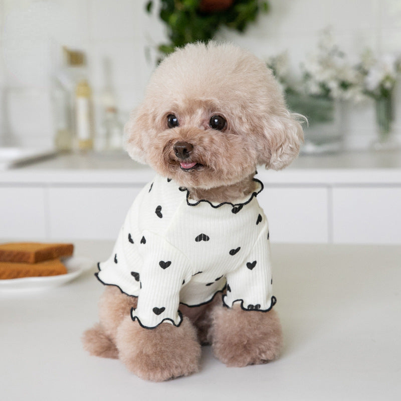 Heart Print Turtleneck Pet Shirt