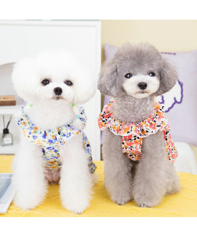 Princess Style Floral Spring and Summer Dog Dress