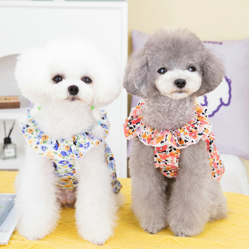 Princess Style Floral Spring and Summer Dog Dress