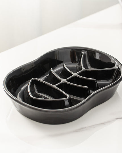 Ceramic Fish Shape Slow Feeder Pet Bowl