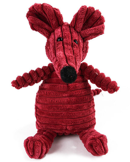 Plush Corduroy Squeaky Dog Toy