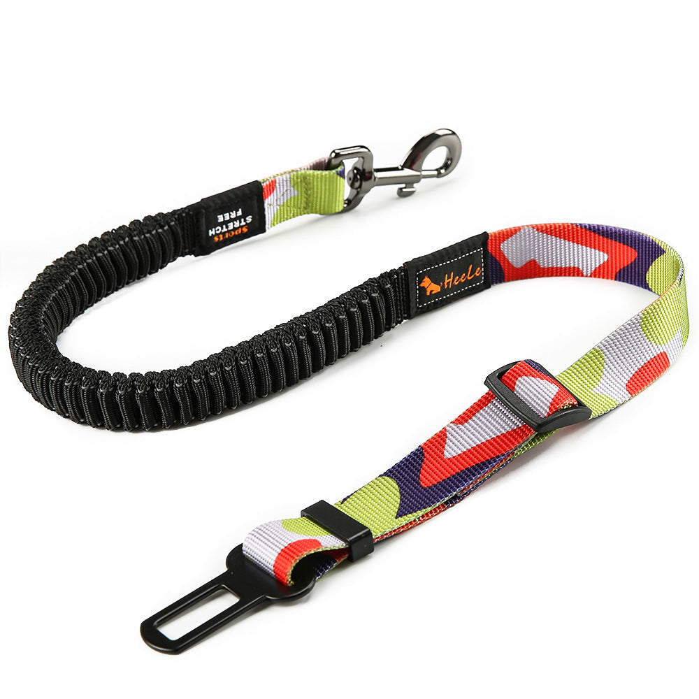 Multi-Colored Reflective Bungee Pet Car Seat Belt