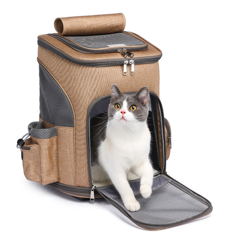 Portable Wheeled Pet Backpack