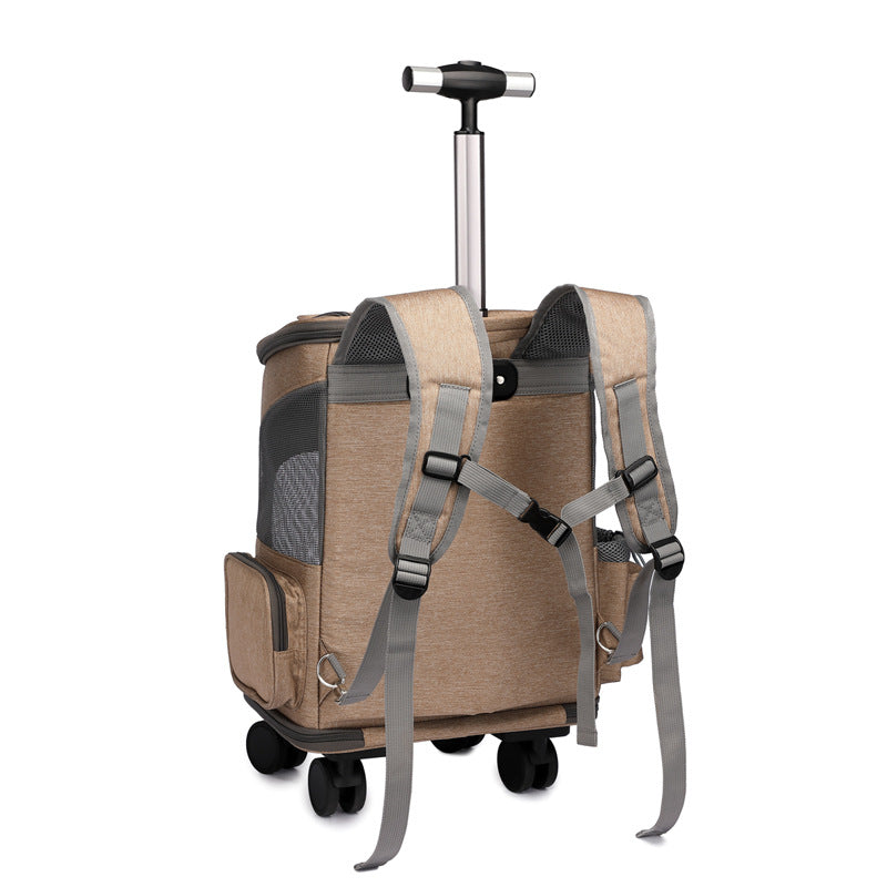 Portable Wheeled Pet Backpack