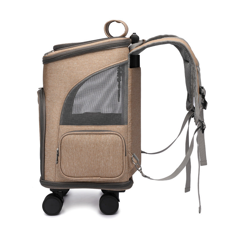 Portable Wheeled Pet Backpack