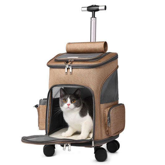 Portable Wheeled Pet Backpack