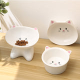 Ceramic Cat Face Pet Food Bowl