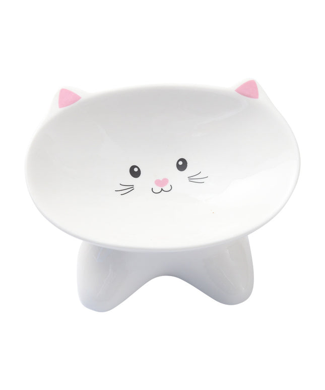 Ceramic Cat Face Pet Food Bowl