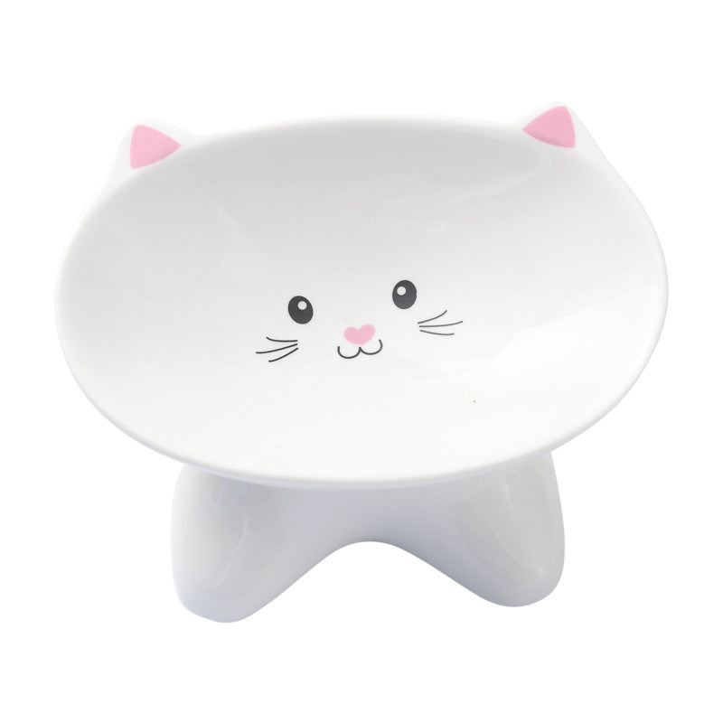 Ceramic Cat Face Pet Food Bowl