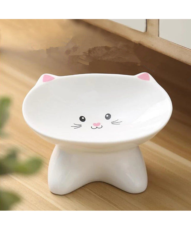 Ceramic Cat Face Pet Food Bowl