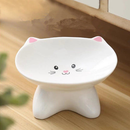 Ceramic Cat Face Pet Food Bowl