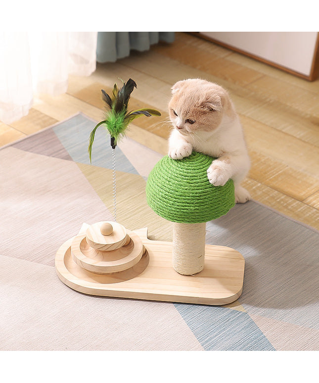 Wooden Cat Turntable Track Toy