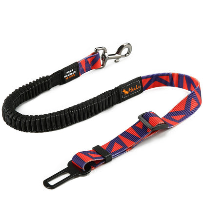 Multi-Colored Reflective Bungee Pet Car Seat Belt