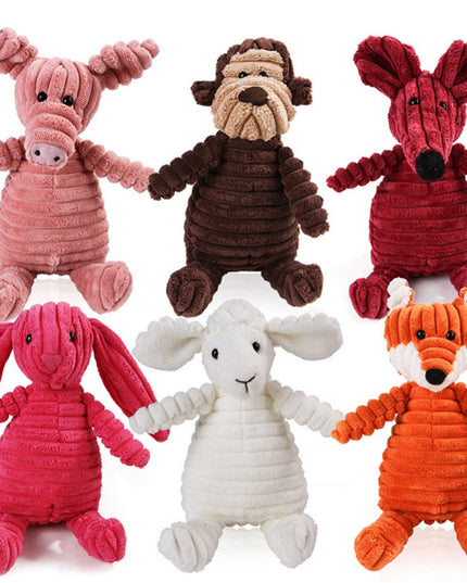 Plush Corduroy Squeaky Dog Toy