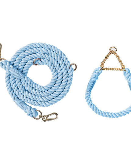 Twisted Double Head Pet Leash and Collar Set