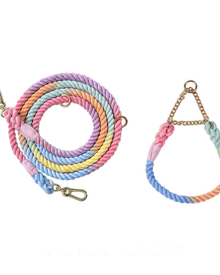 Twisted Double Head Pet Leash and Collar Set