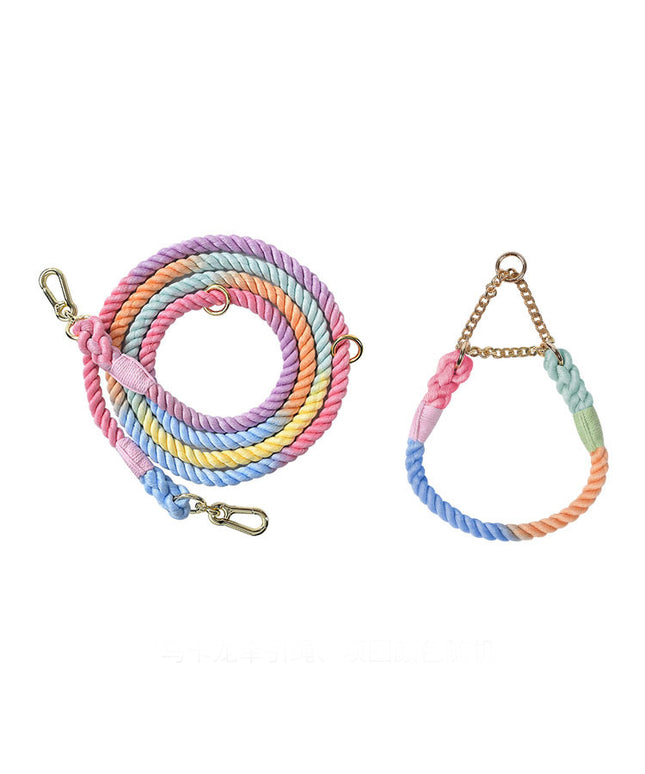 Twisted Double Head Pet Leash and Collar Set