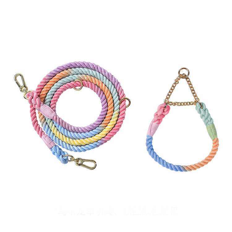 Twisted Double Head Pet Leash and Collar Set