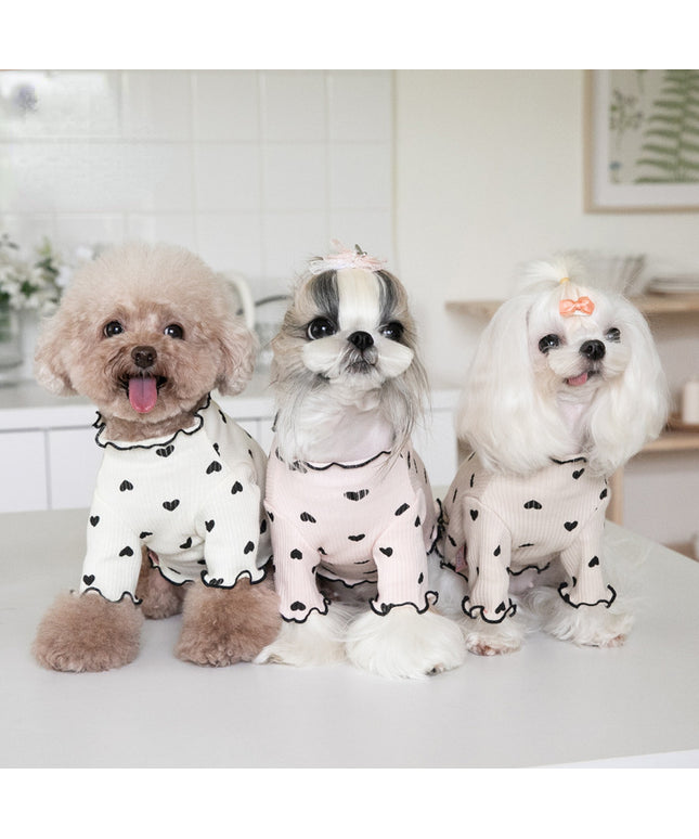Heart Print Turtleneck Pet Shirt