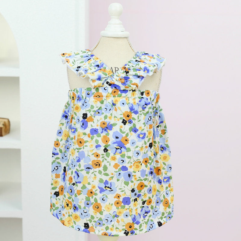 Princess Style Floral Spring and Summer Dog Dress