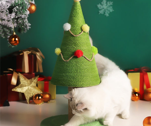 christmas tree scratching post for cats Minimalist Christmas Tree Cat Scratching Post – The Regal Pet Boutique