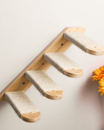 Wooden Wall Mounted Cat Hammock and Stairs