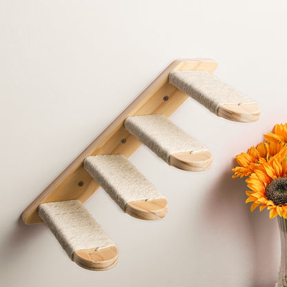 Wooden Wall Mounted Cat Hammock and Stairs