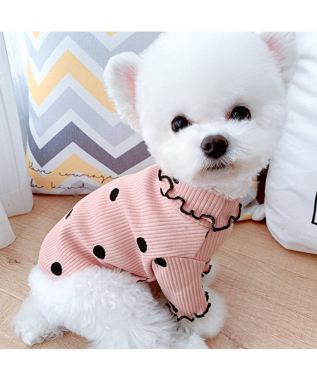 Polka Dot Turtleneck Dog Shirt