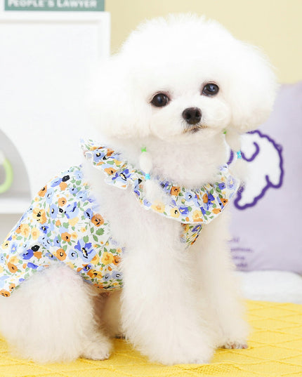 Princess Style Floral Spring and Summer Dog Dress