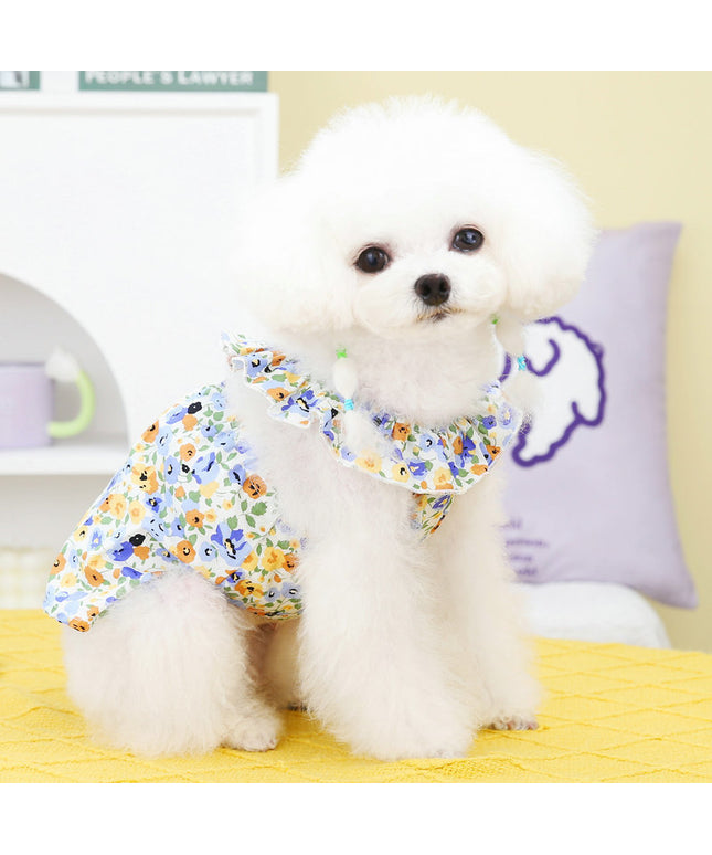 Princess Style Floral Spring and Summer Dog Dress