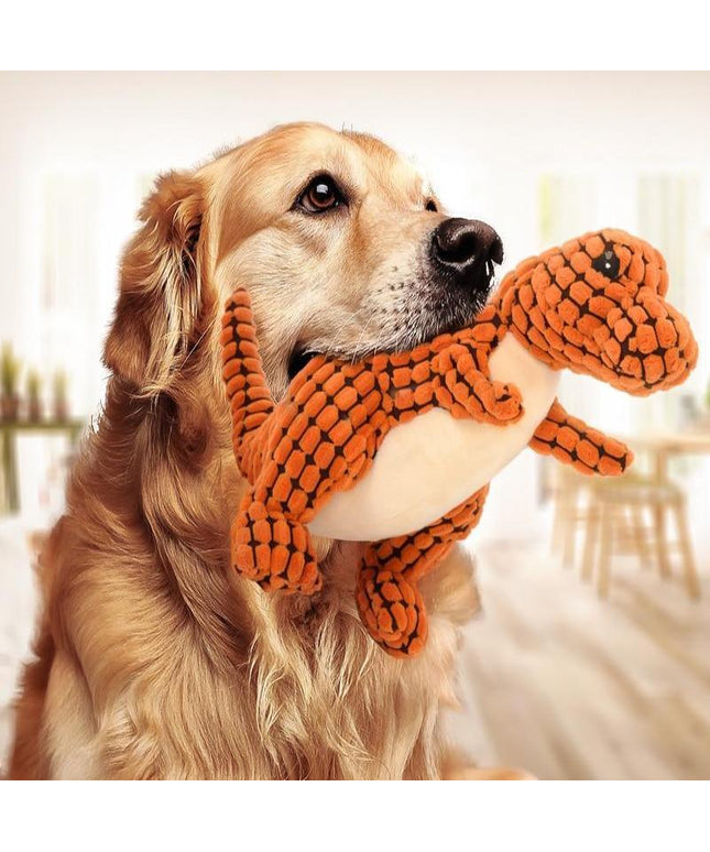 Squeaky Plush Dinosaur Dog Toy