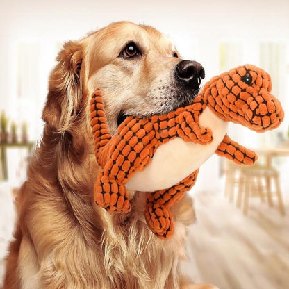 Squeaky Plush Dinosaur Dog Toy