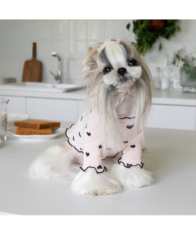 Heart Print Turtleneck Pet Shirt