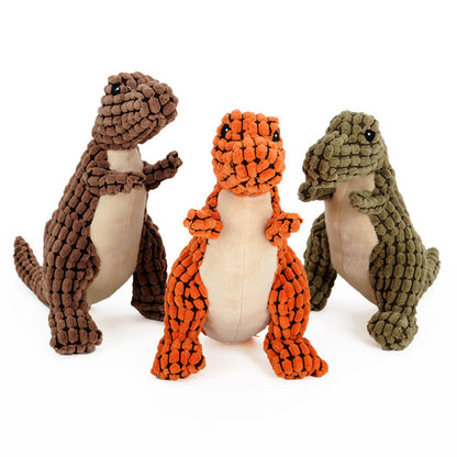 Squeaky Plush Dinosaur Dog Toy