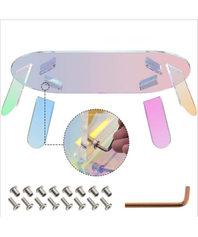 Iridescent Acrylic Coffee Table and End Table