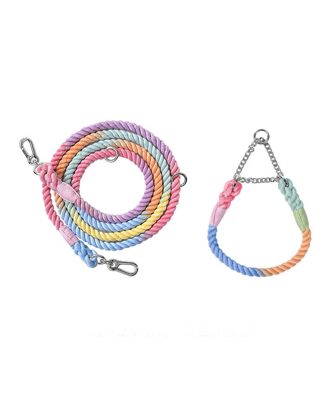 Twisted Double Head Pet Leash and Collar Set