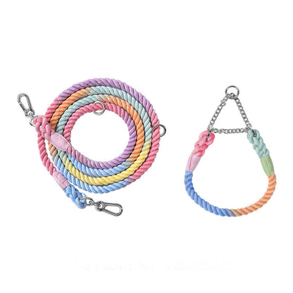 Twisted Double Head Pet Leash and Collar Set