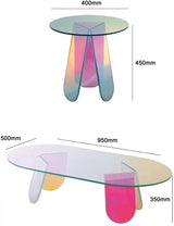 Iridescent Acrylic Coffee Table and End Table