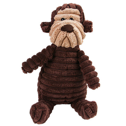 Plush Corduroy Squeaky Dog Toy