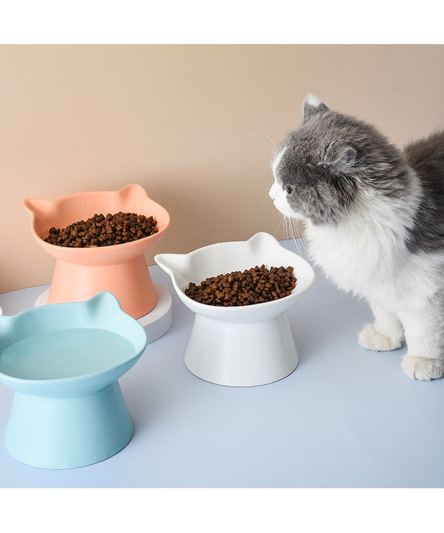Slanted Ceramic Cat Bowl