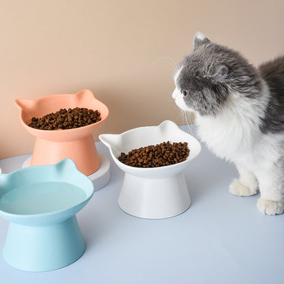 Slanted Ceramic Cat Bowl