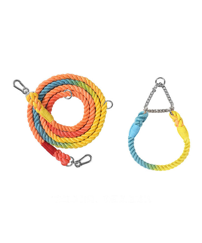 Twisted Double Head Pet Leash and Collar Set