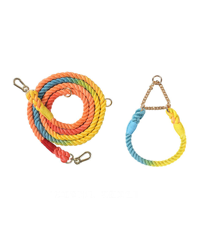 Twisted Double Head Pet Leash and Collar Set