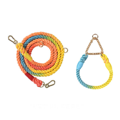 Twisted Double Head Pet Leash and Collar Set