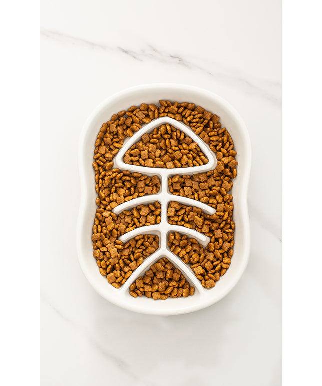 Ceramic Fish Shape Slow Feeder Pet Bowl