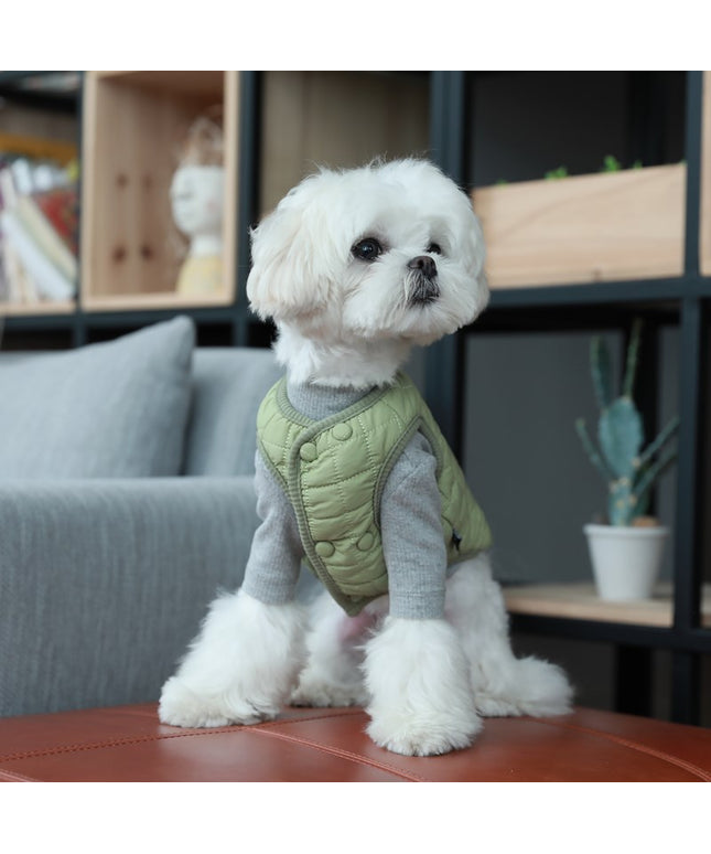 Double Breasted Quilted Dog Vest