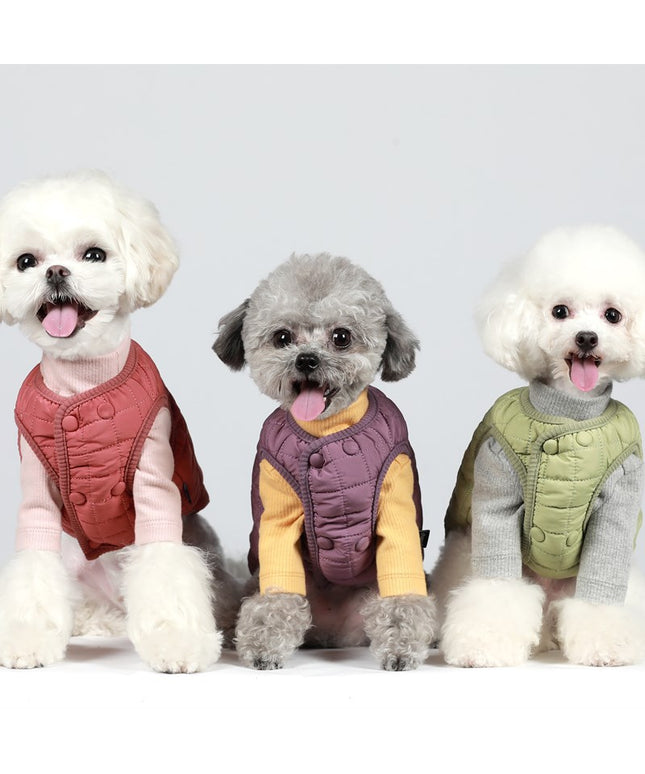 Double Breasted Quilted Dog Vest