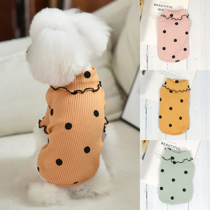 Polka Dot Turtleneck Dog Shirt